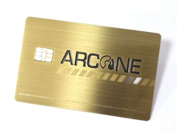금속 금 자석 줄무늬 서명 패널과 가진 작은 접촉 IC 칩 은행 크레디트 카드