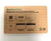 바코드와 세척할 수 있는 조각 나무로 된 르프드 스마트 카드