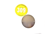 2 구멍 금속 라벨 플레이트 주문 제작된 금속 로고 태그 70 밀리미터 지름